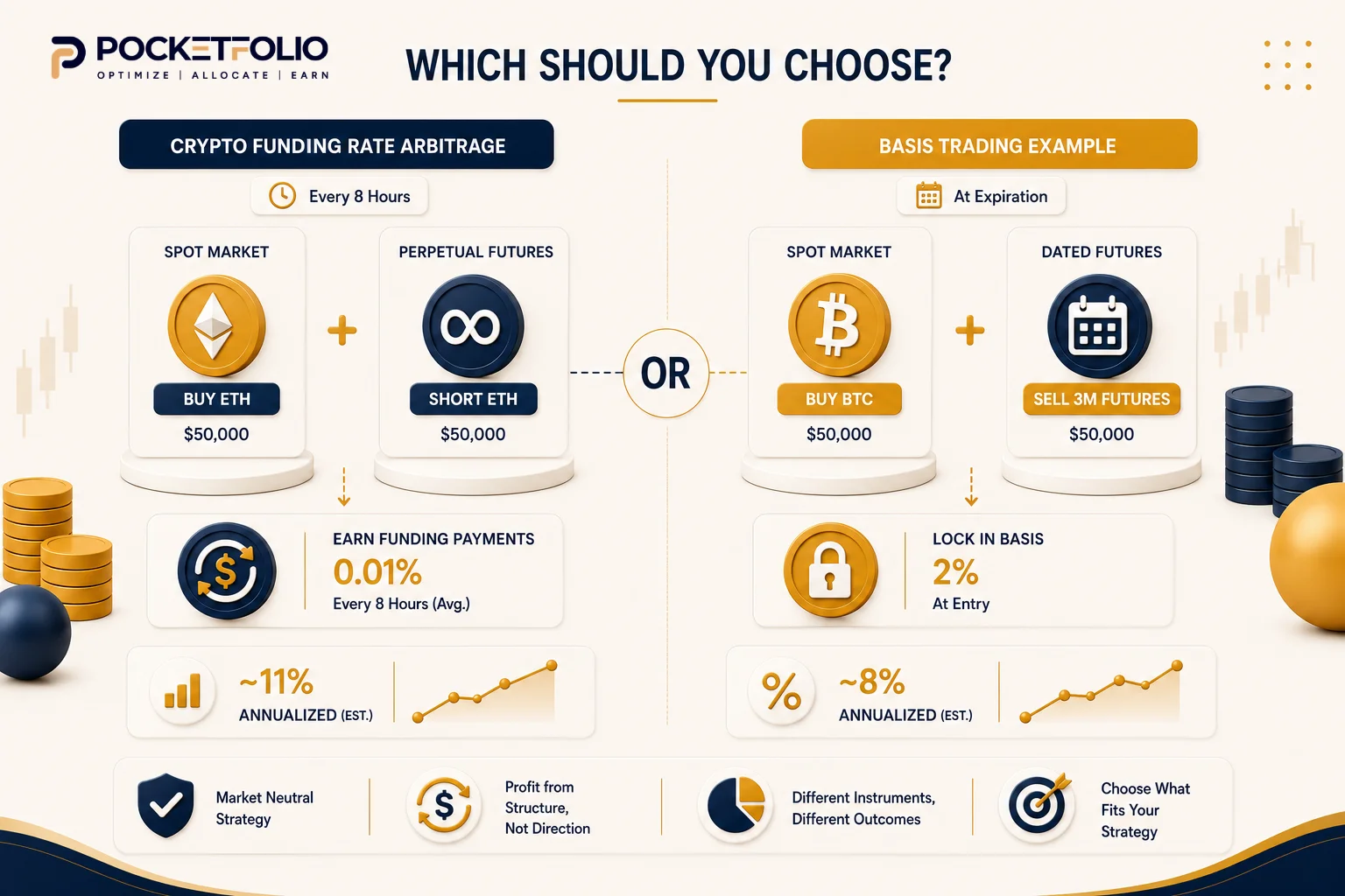 what should you choose between crypto funding rate arbitrage and basis trading