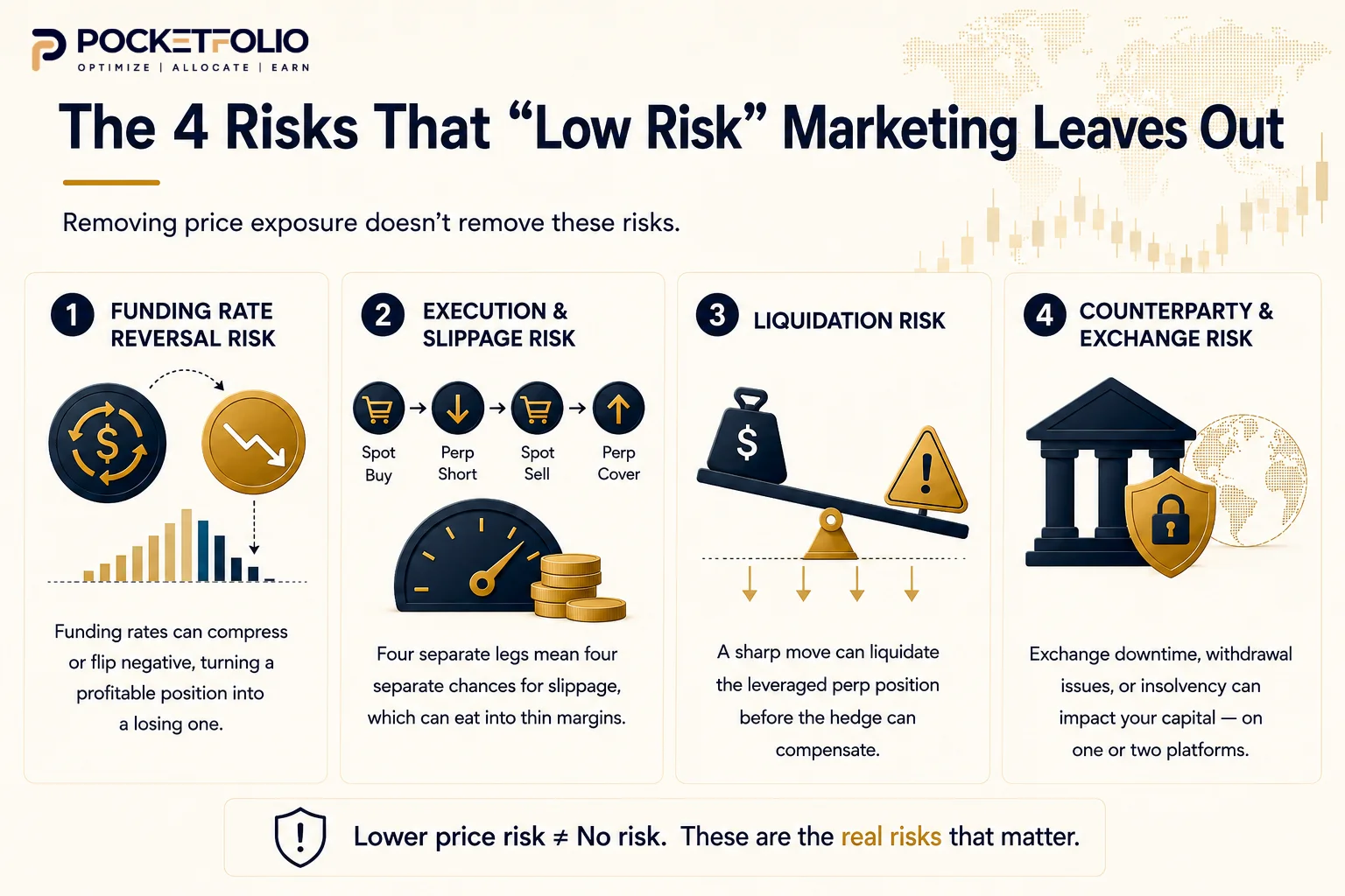 The 4 risks that low risk marketing leaves out in crypto funding rate arbitrage