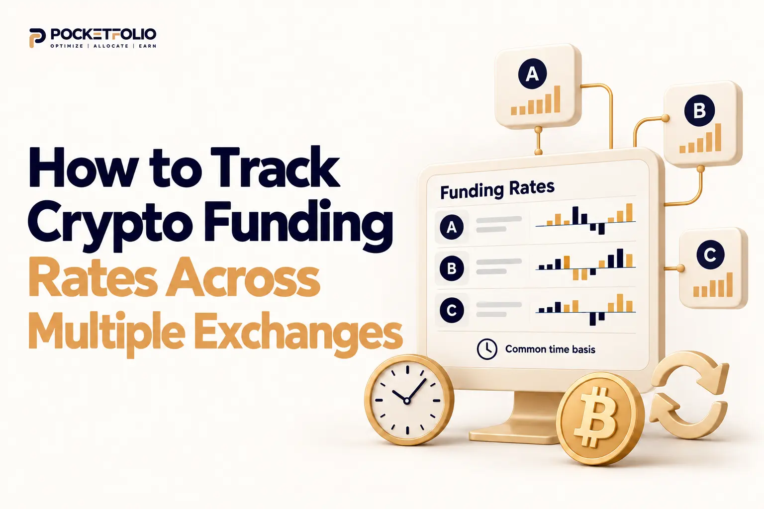 Tracking crypto funding rates across multiple exchanges using a comparison dashboard with rates normalized to a common time period.